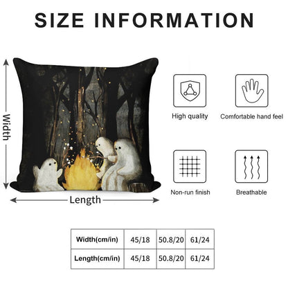Marshmallows And Ghost Stories Soft Durable Construction Throw Pillow