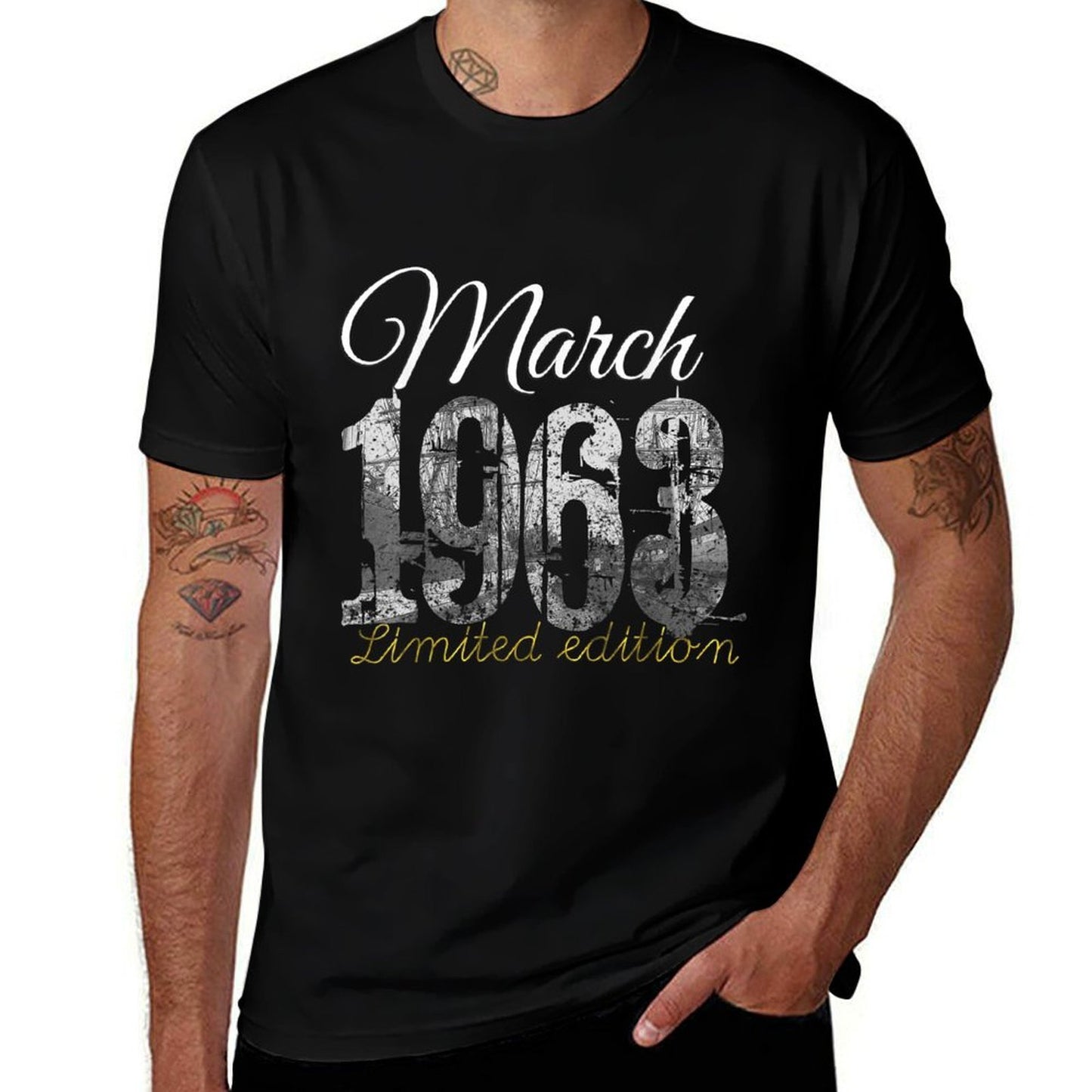 March 1963 - 60 Year Old 1963 60th Birthday Gift  Odor-resistant T-Shirt