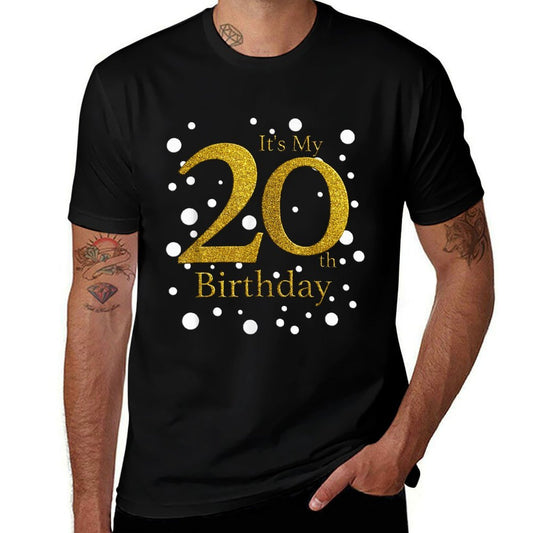 Its My 20th Birthday Happy Funny 20 Year Old Birthday  Heathered Texture T-Shirt