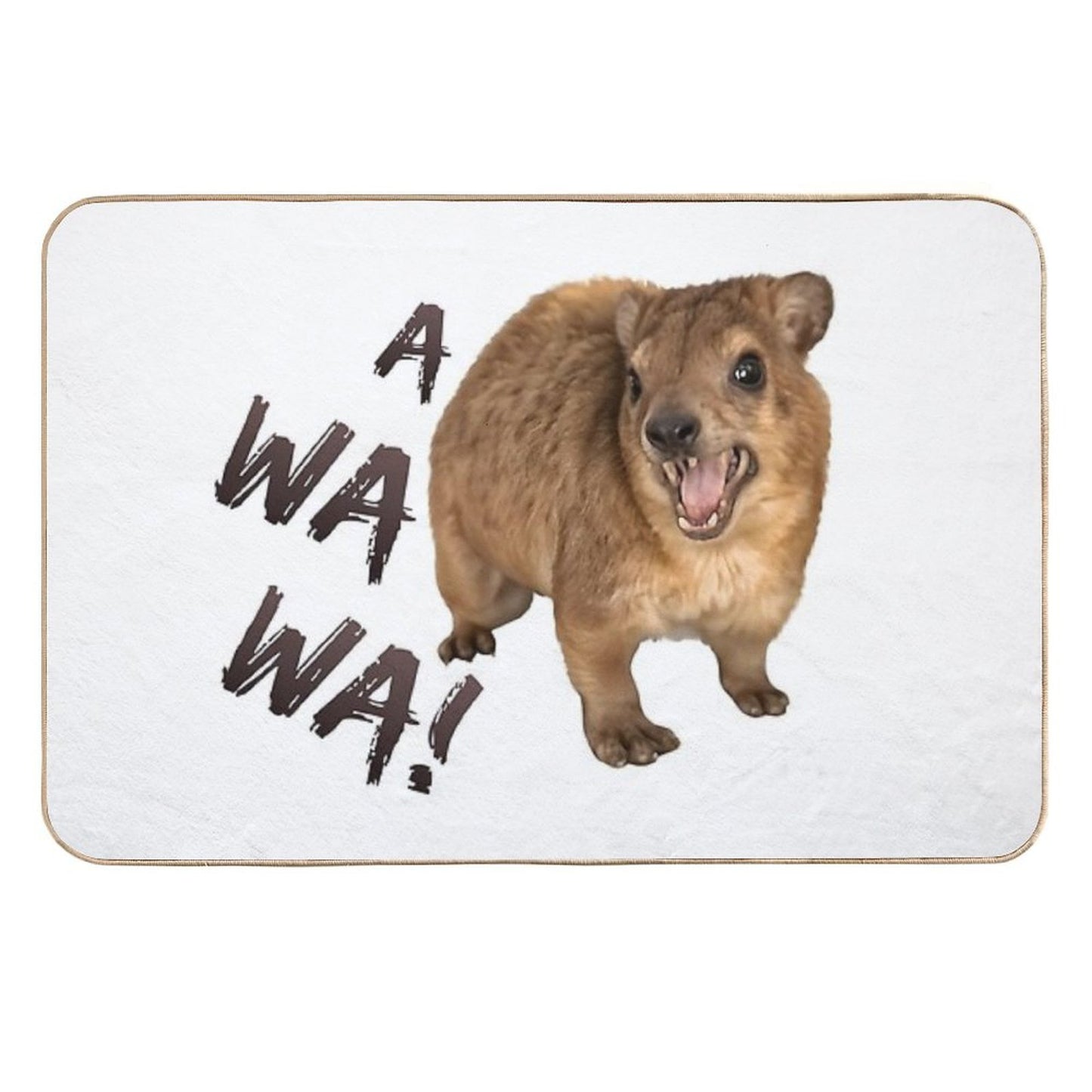 Awawa! Angry Screaming Hyrax Meme - Cute & Funny  Dirt-Trapping Bath Mat