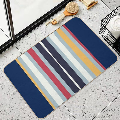 Colorful Stripes  Modern Retro  Absorbent Bath Mat