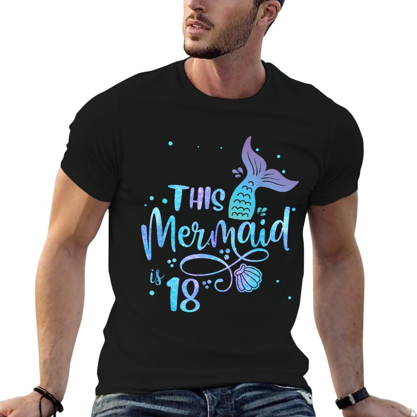 This Mermaid Is 18 Years Old 18th Birthdayn Mermaids  Cotton T-Shirt