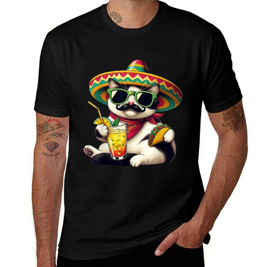 Funny Cinco De Mayo Cat Lovers Tacos Fiesta Humor Funny Meow  Moisture-wicking T-Shirt
