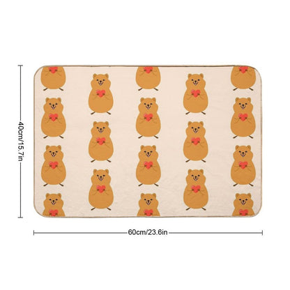 Cute Quokka with Love 3  Easy To Clean Bath Mat