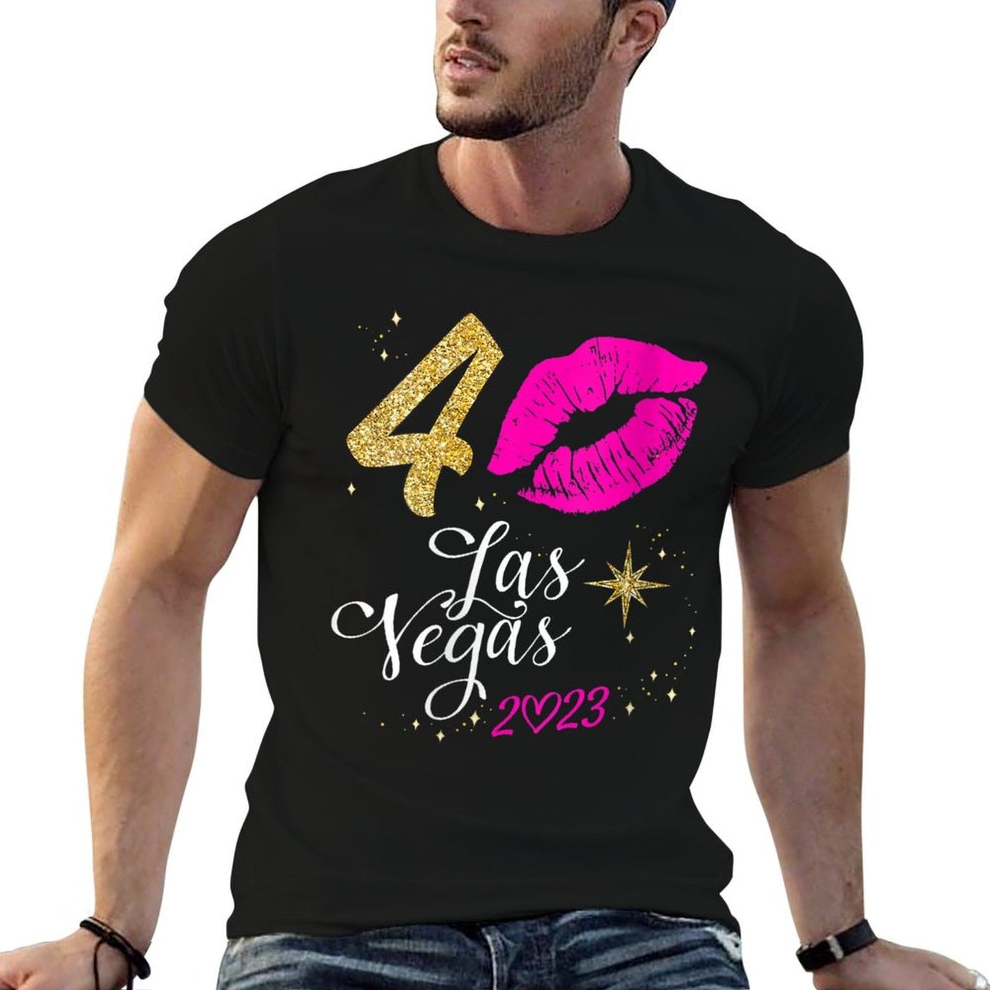 Womens Las Vegas Girls Trips 2023, Vegas 40th Birthday Squad  Tagless Design T-Shirt