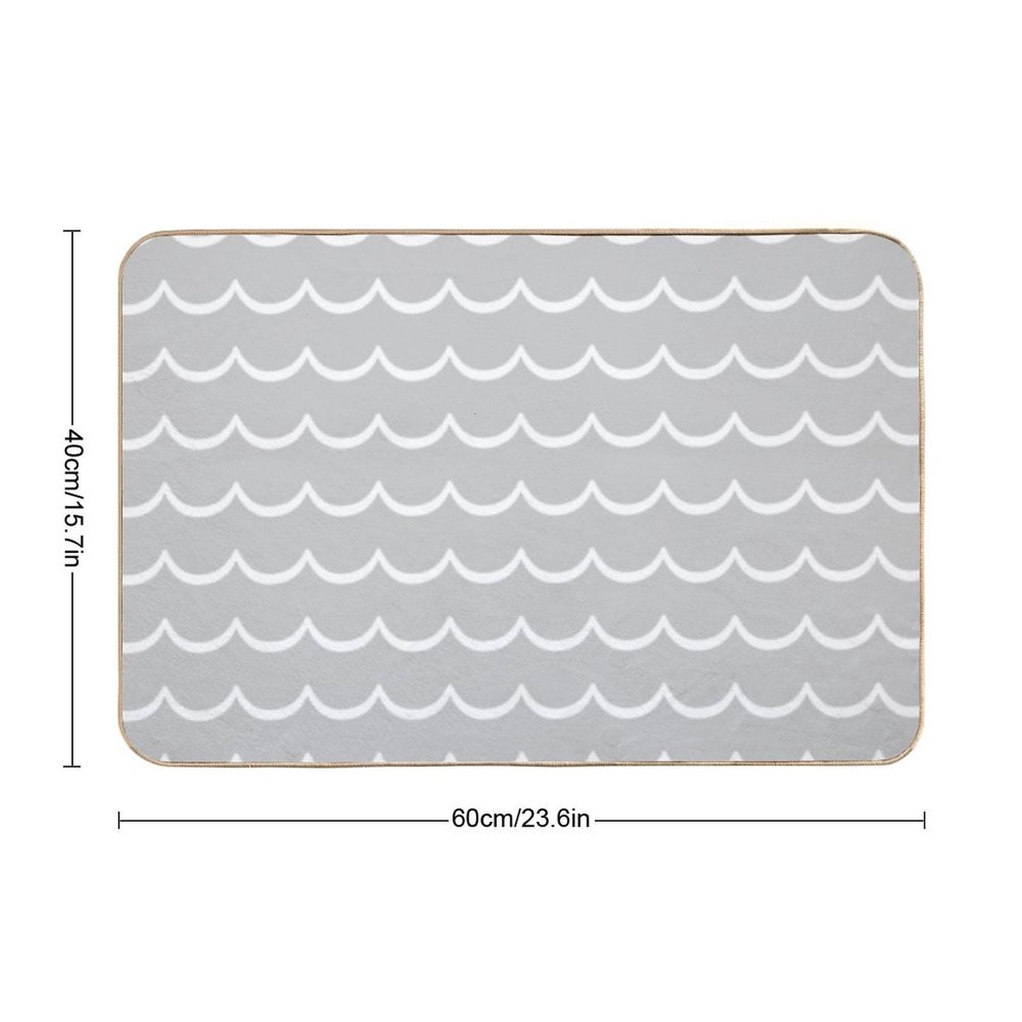 Gray And White Coastal Wave Pattern  Versatile Bath Mat