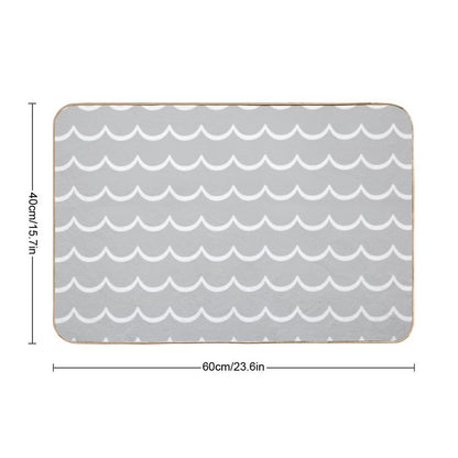 Gray And White Coastal Wave Pattern  Versatile Bath Mat