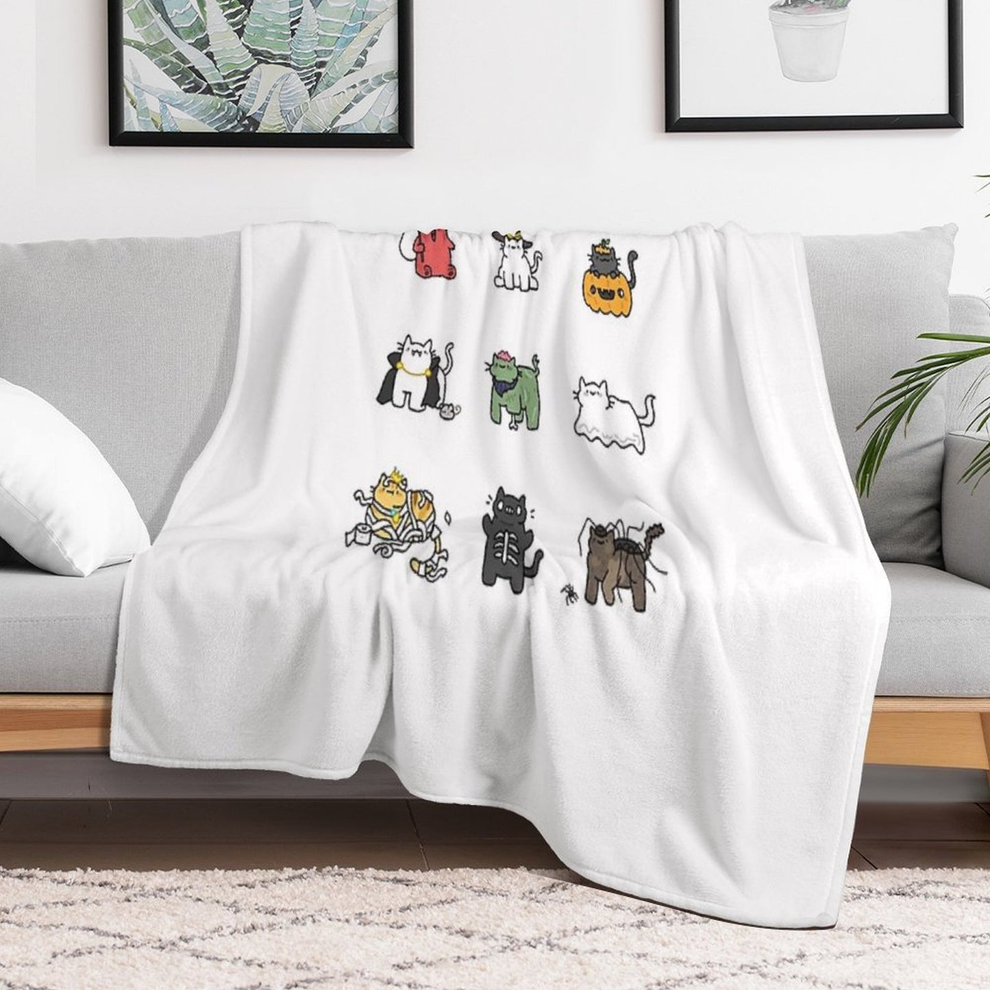 Halloween Kittens Wrinkle-free Throw Blanket