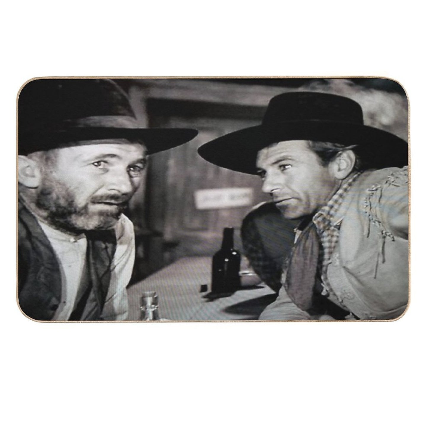 Gary Cooper And Walter Brennan in The Westerner  Easy Maintenance Bath Mat