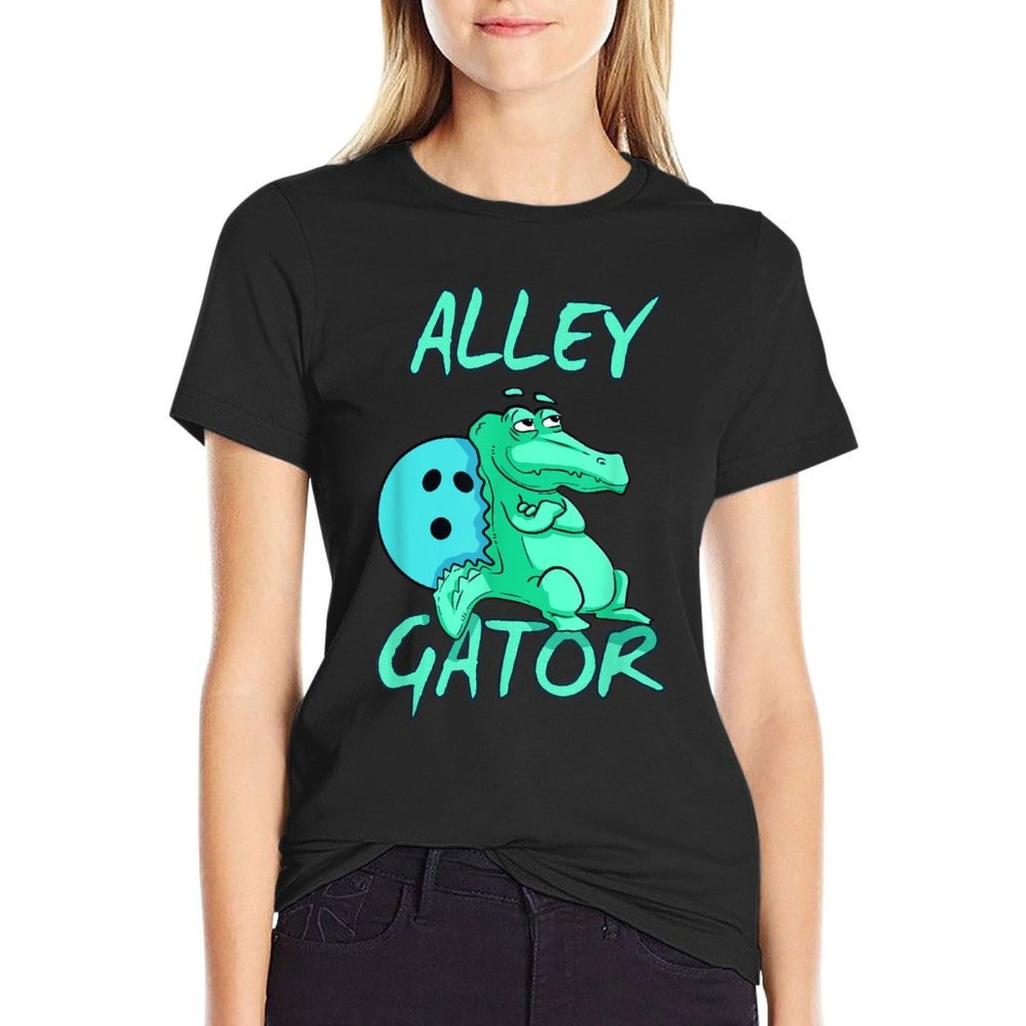 Alley Gator Funny Bowling T  Breathable T-Shirt