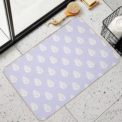 Lavender Breeze Leaf Silhouette  Easy Maintenance Bath Mat
