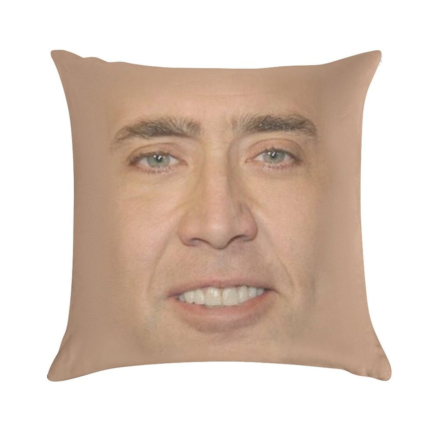 Nicholas Cage Face Pattern Soft Short Plush Fabric Throw Pillow
