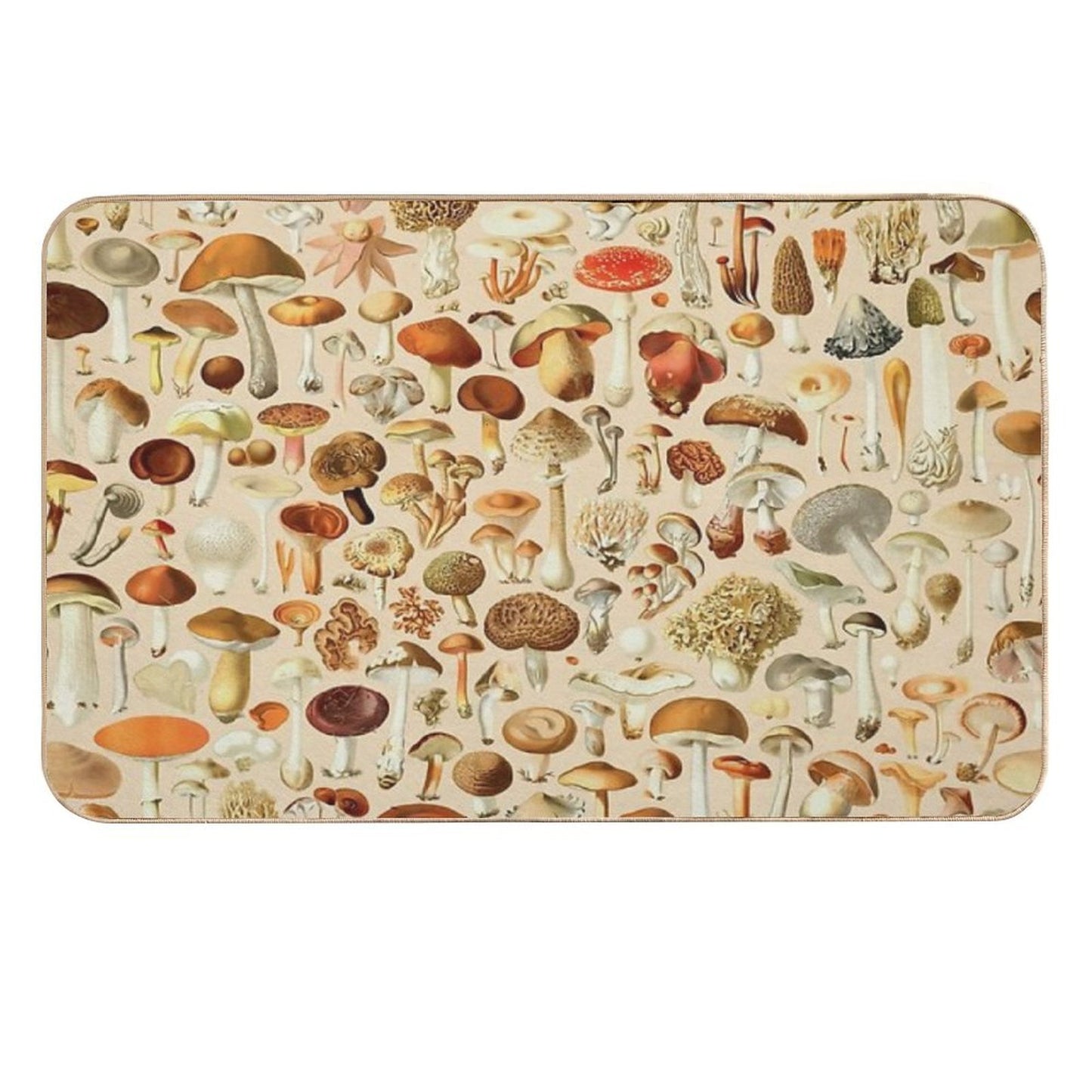 Vintage Mushroom Designs Collection  Multi-Purpose Bath Mat