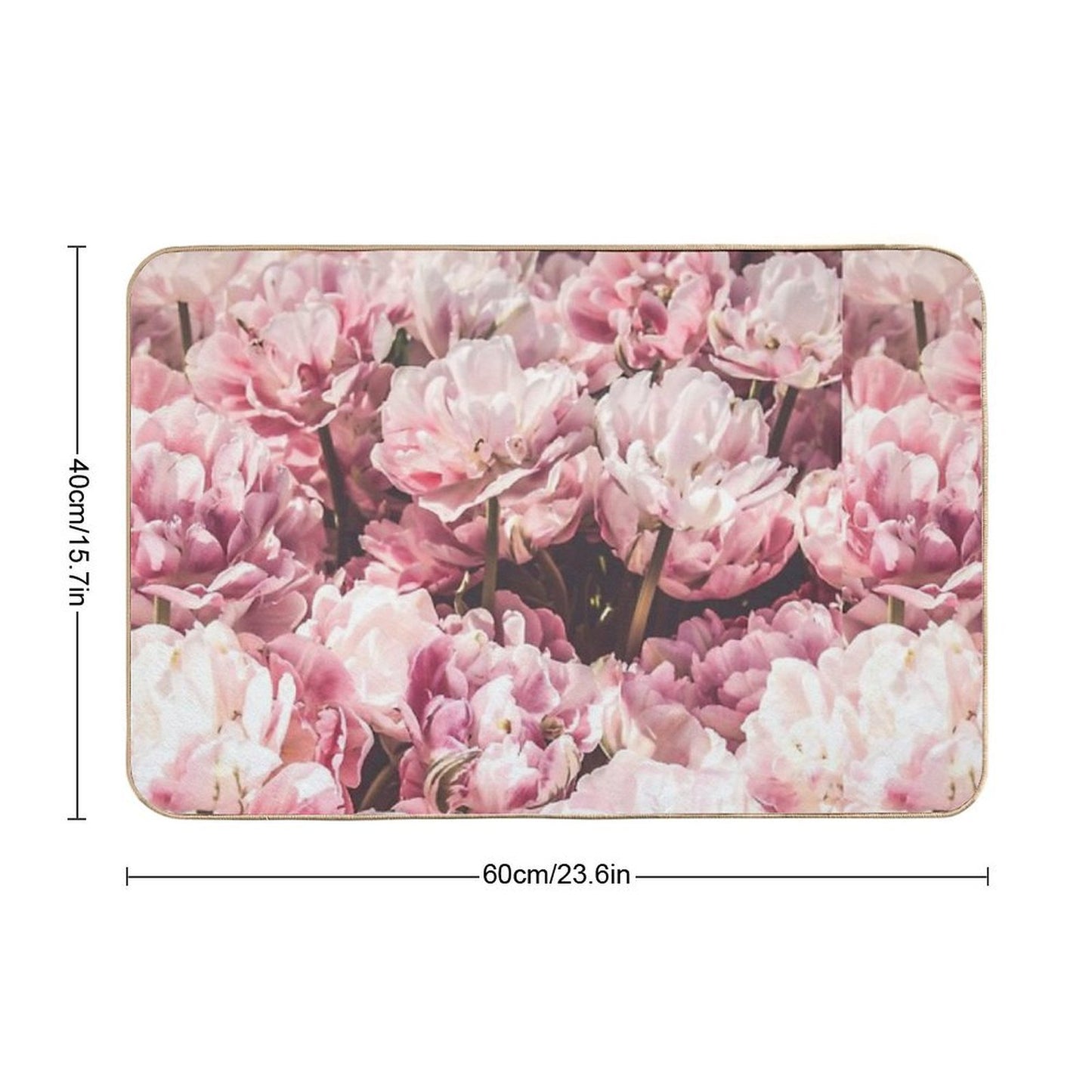 Romantic Pink Peonies, Peonies, Pink Peonies  Long-Lasting Bath Mat