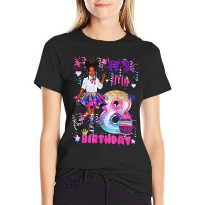 African American Black Girl 8 Year Old Its My 8th Birthday  Summer-ready Fabric T-Shirt