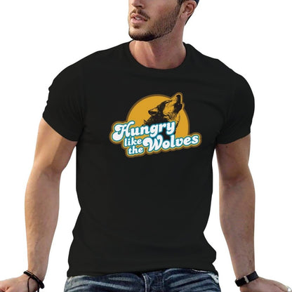 Hungry Like The Wolves Graphic Art T-shirt  Rolled Sleeves T-Shirt
