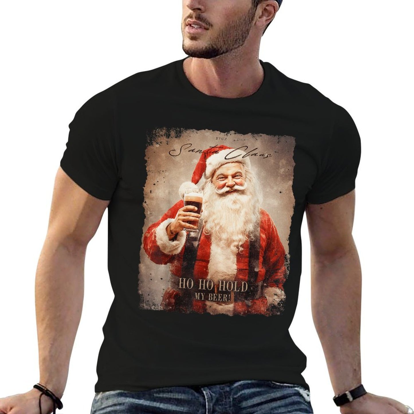 Winter Xmas Snowman Reindeer Merry Christmas Santa Claus  Lightweight T-Shirt