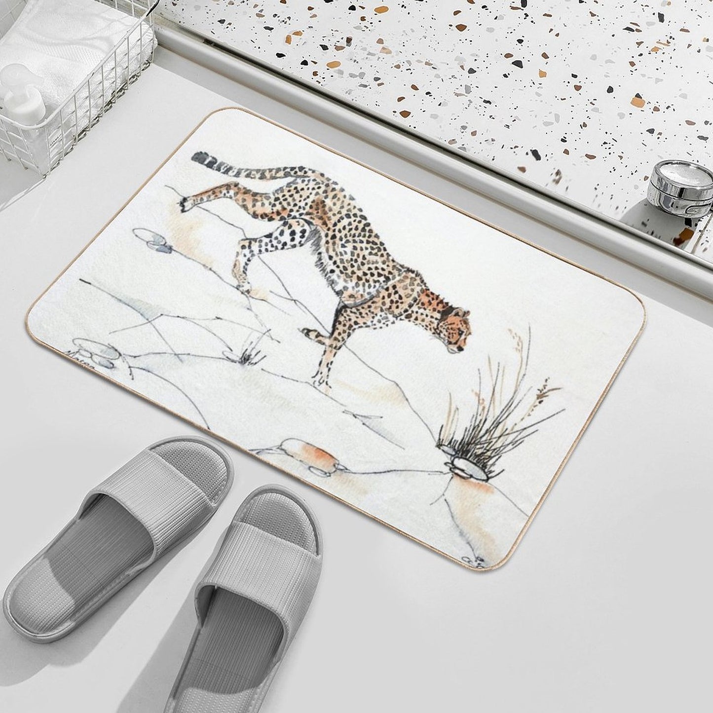 Majestic Cheetah  Pet-Safe Bath Mat