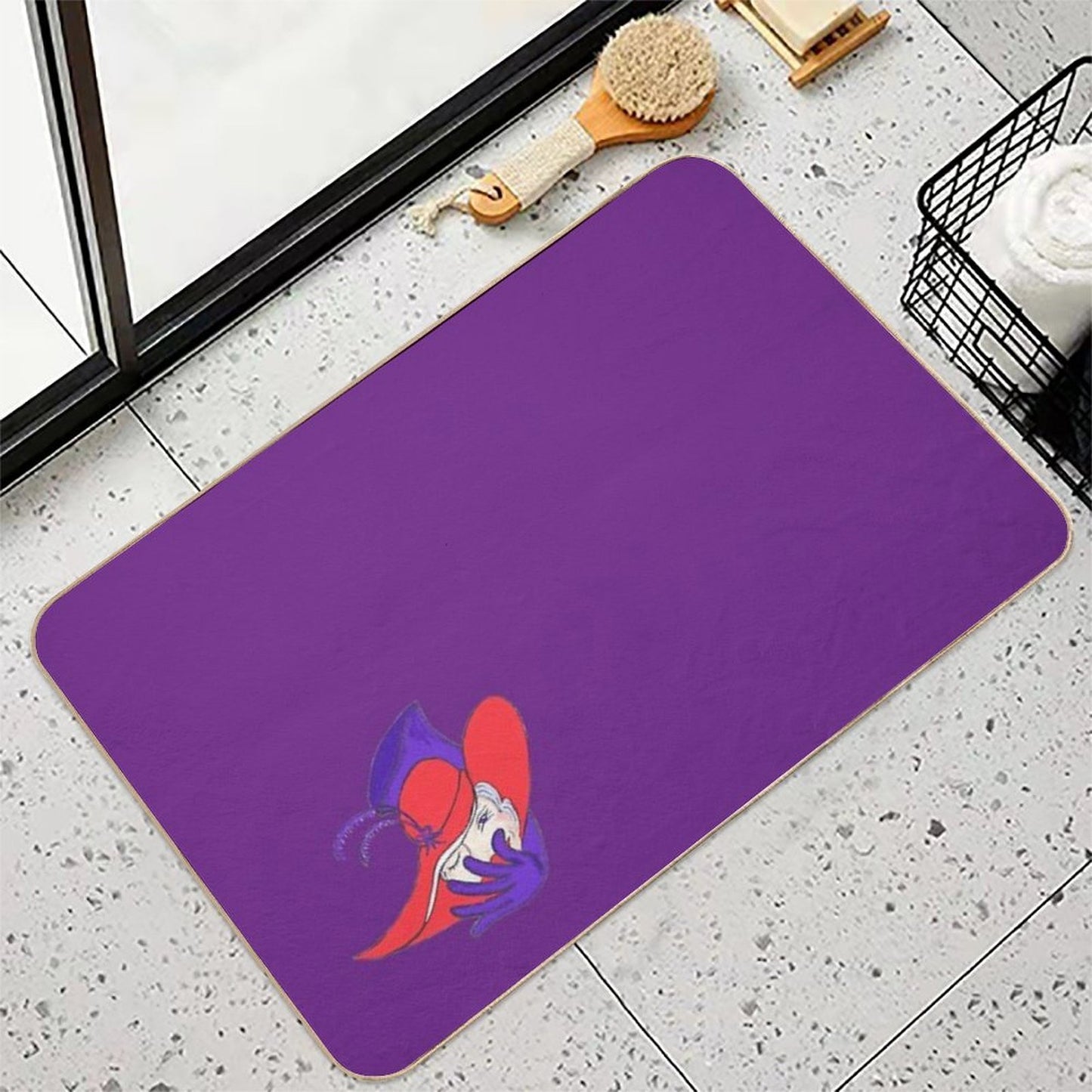 Lady with A Red Hat  Anti-Trip Bath Mat