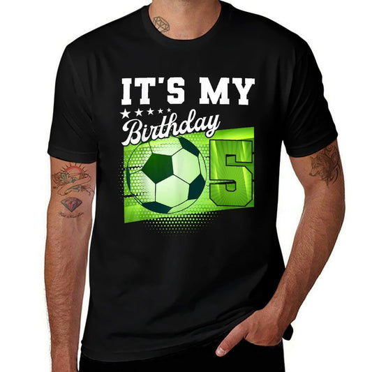 Birthday Boys 5 Soccer Its My 5th Birthday Boys Soccer  Polyester Blend T-Shirt