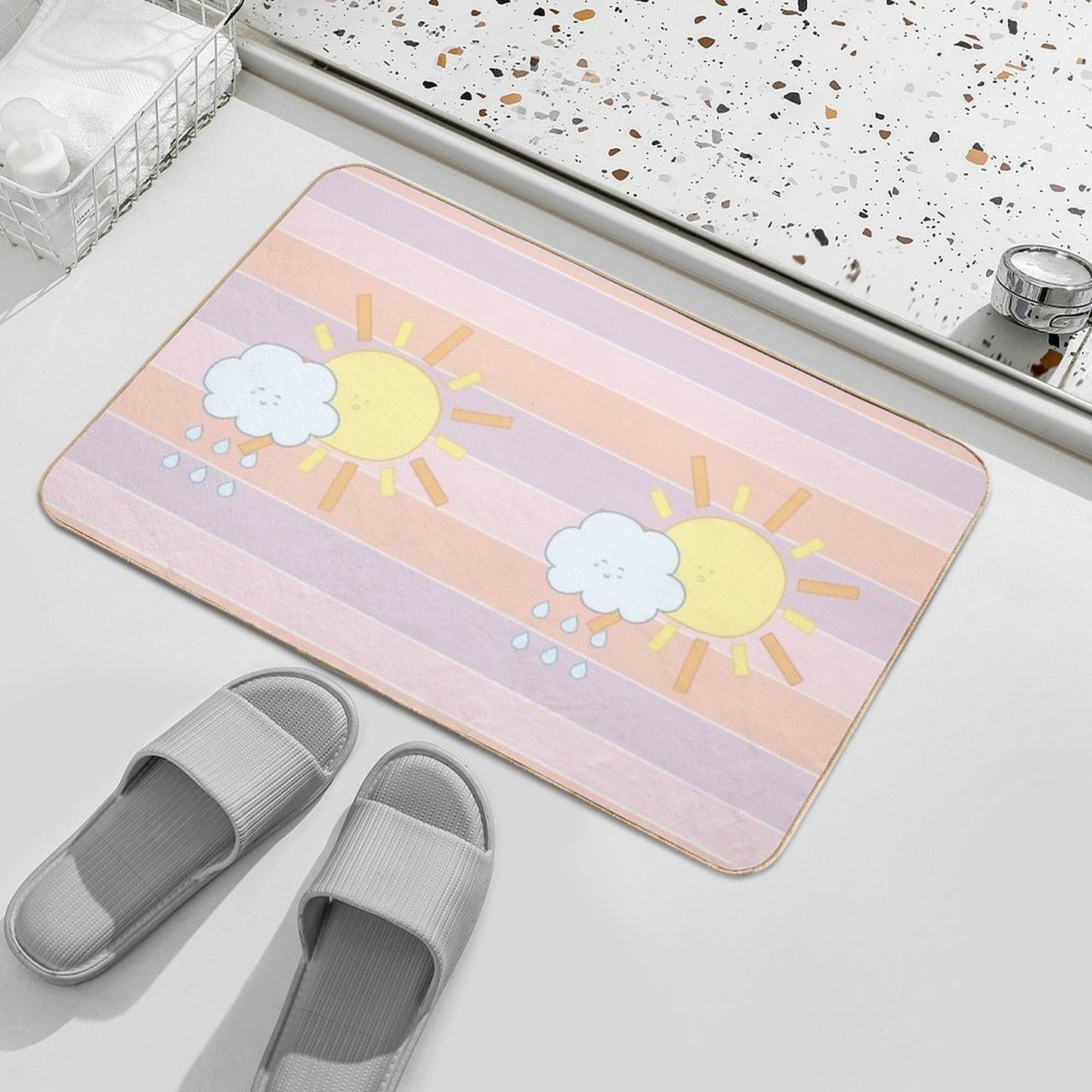 Cloud & Sun  Slip-Resistant Bath Mat