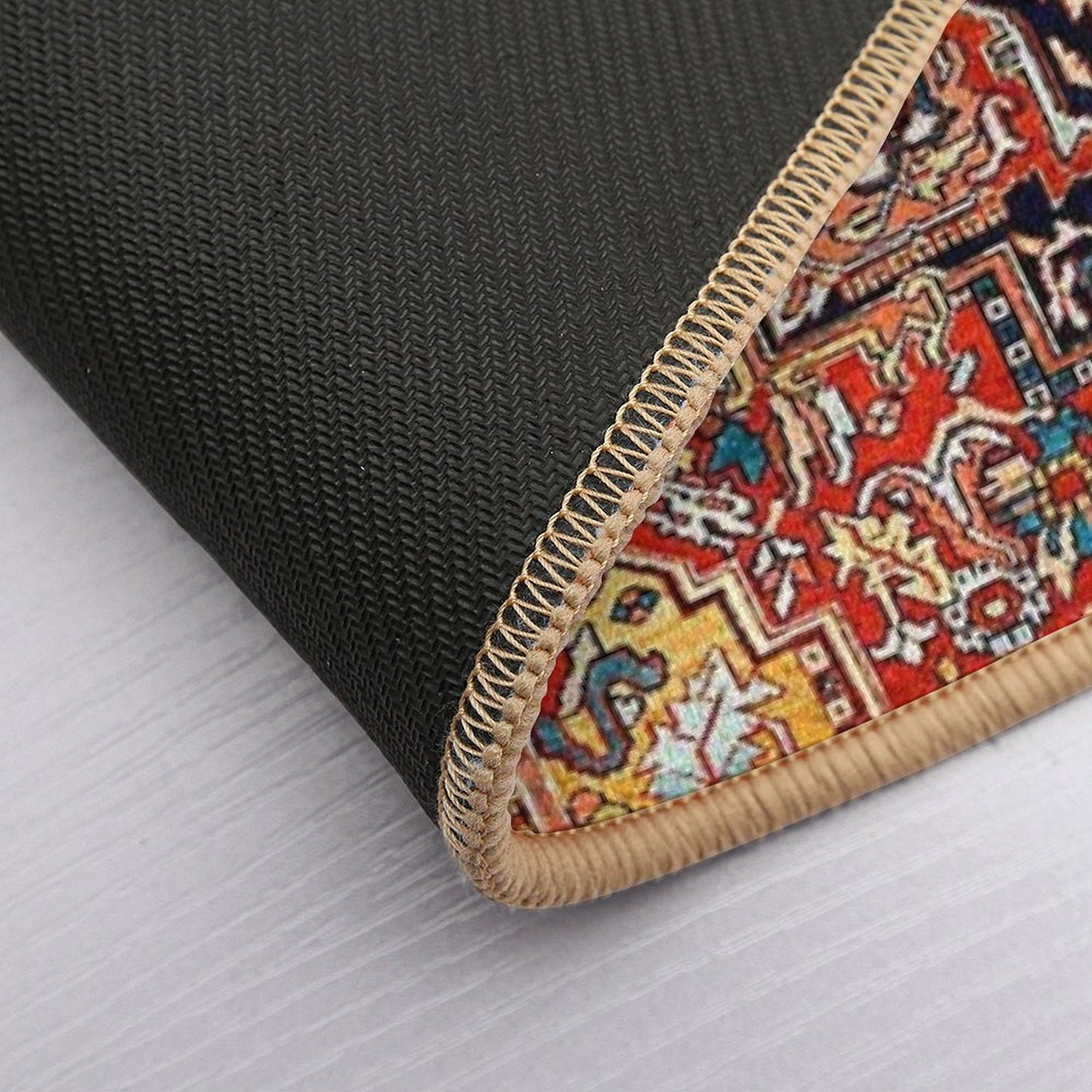 Heriz Persian Carpet Print  Dirt-Trapping Bath Mat