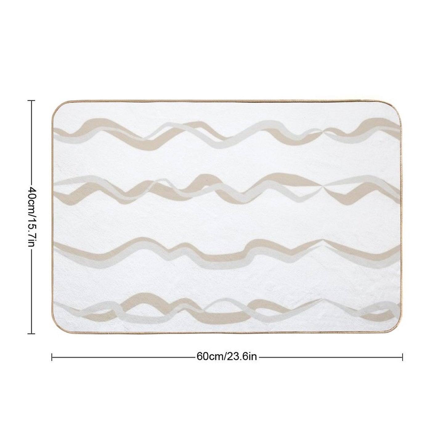 Abstract Waves (Beige)  Odorless Bath Mat