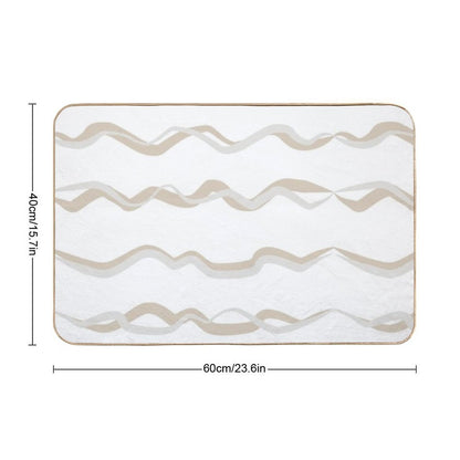 Abstract Waves (Beige)  Odorless Bath Mat