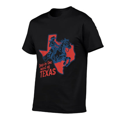 Retro Cowgirl Western Deep In The Heart Of Texas  Slim-fit Cut T-Shirt