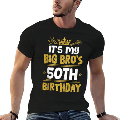 Happy It's My BIG BRO's 50th Birthday 1975 50 Years Old  Summer-ready Fabric T-Shirt