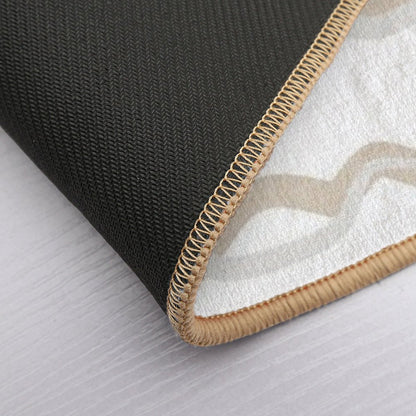 Abstract Waves (Beige)  Odorless Bath Mat