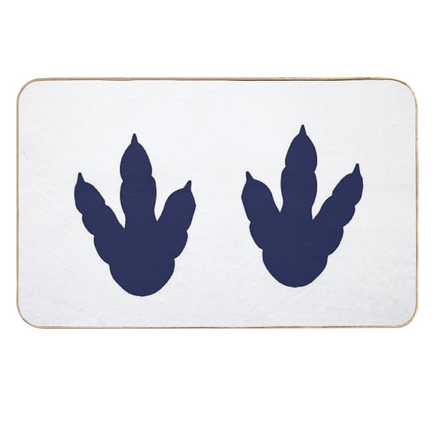 Dinosaur Feet  Dino Footprints  Navy Blue  Long-Lasting Bath Mat