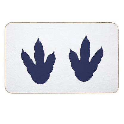 Dinosaur Feet  Dino Footprints  Navy Blue  Long-Lasting Bath Mat