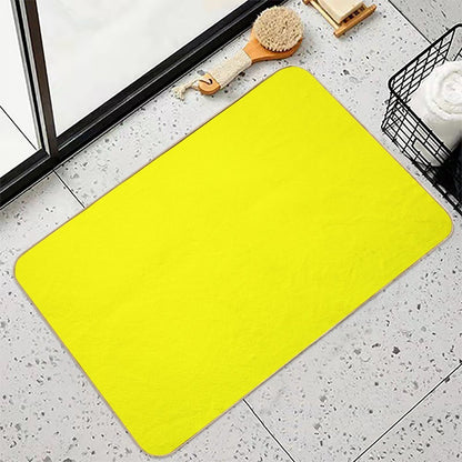 Solid Colour  Electric Yellow  Neon Yellow 2  Easy To Clean Bath Mat