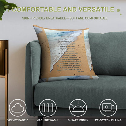 FootPrints in The Sand Soft Multiple Sizes Throw Pillow