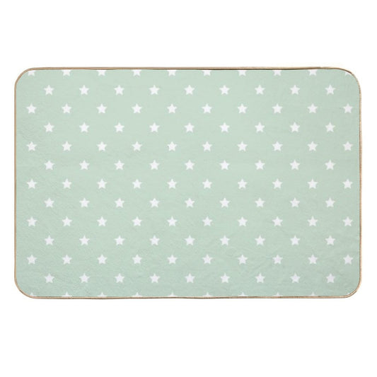 Grandparents Christmas Vintage Pattern - Retro Green Star  Versatile Bath Mat