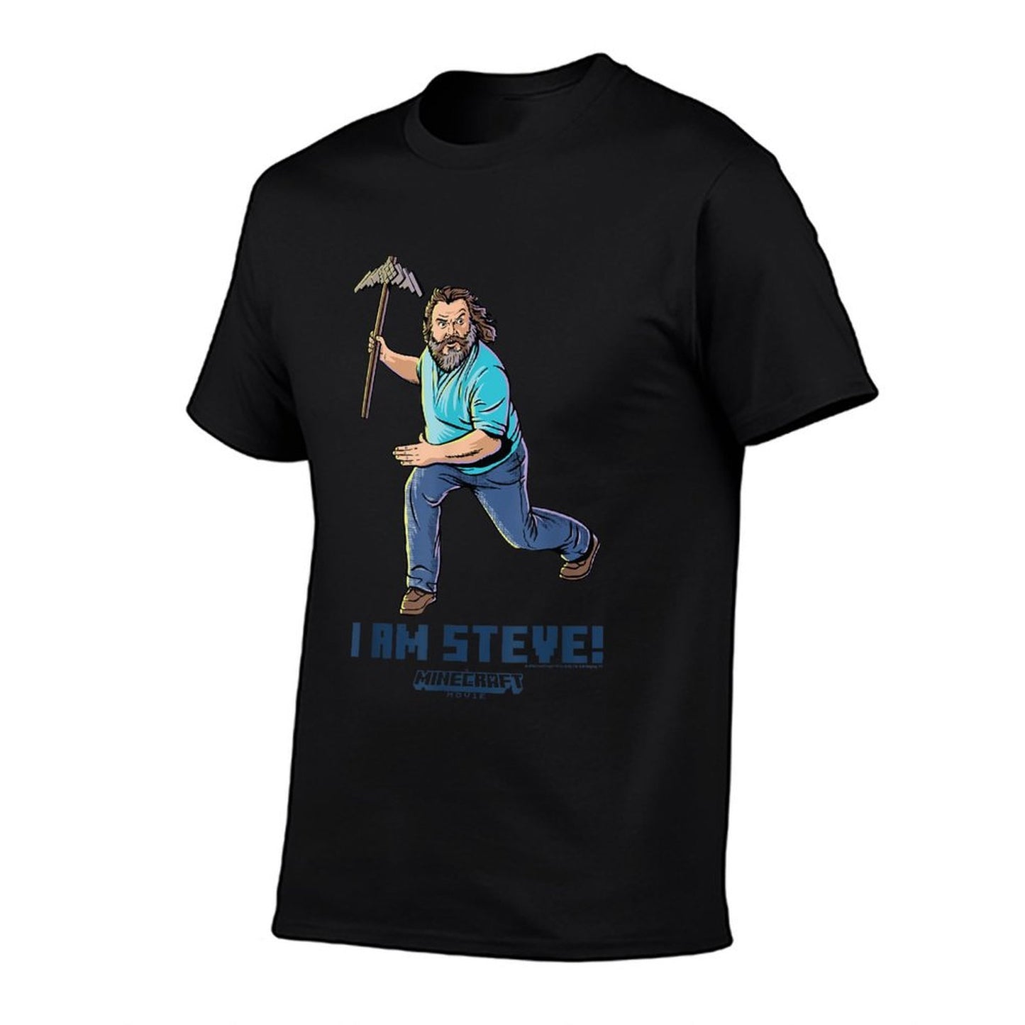 A Minecraft Movie I Am Steve Wielding Stone Pickaxe  Eco-friendly Material T-Shirt