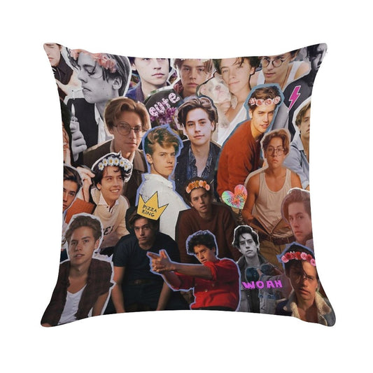 Cole Sprouse Collage Soft Multiple Sizes Throw Pillow