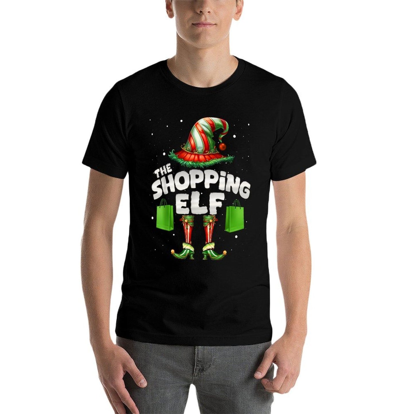Im The Shopping Elf Family Matching Group Christmas  Heathered Texture T-Shirt