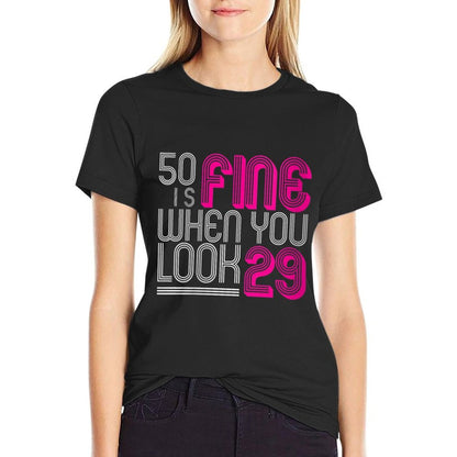 Womens 50th Birthday Gifts for Her Women Age 50 Year Old Mom 1972  Wrinkle-resistant T-Shirt