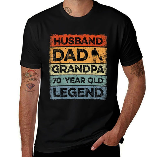 Husband Dad Grandpa 70 Year Old Legend 70th Birthday Vintage  Stretchy T-Shirt
