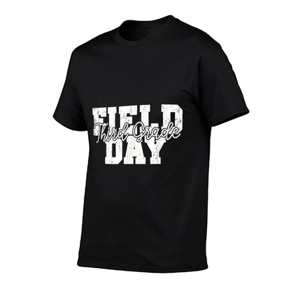 Retro Funny Field Day 2024 Third Grade School Teacher Kids  Trendy Pattern T-Shirt