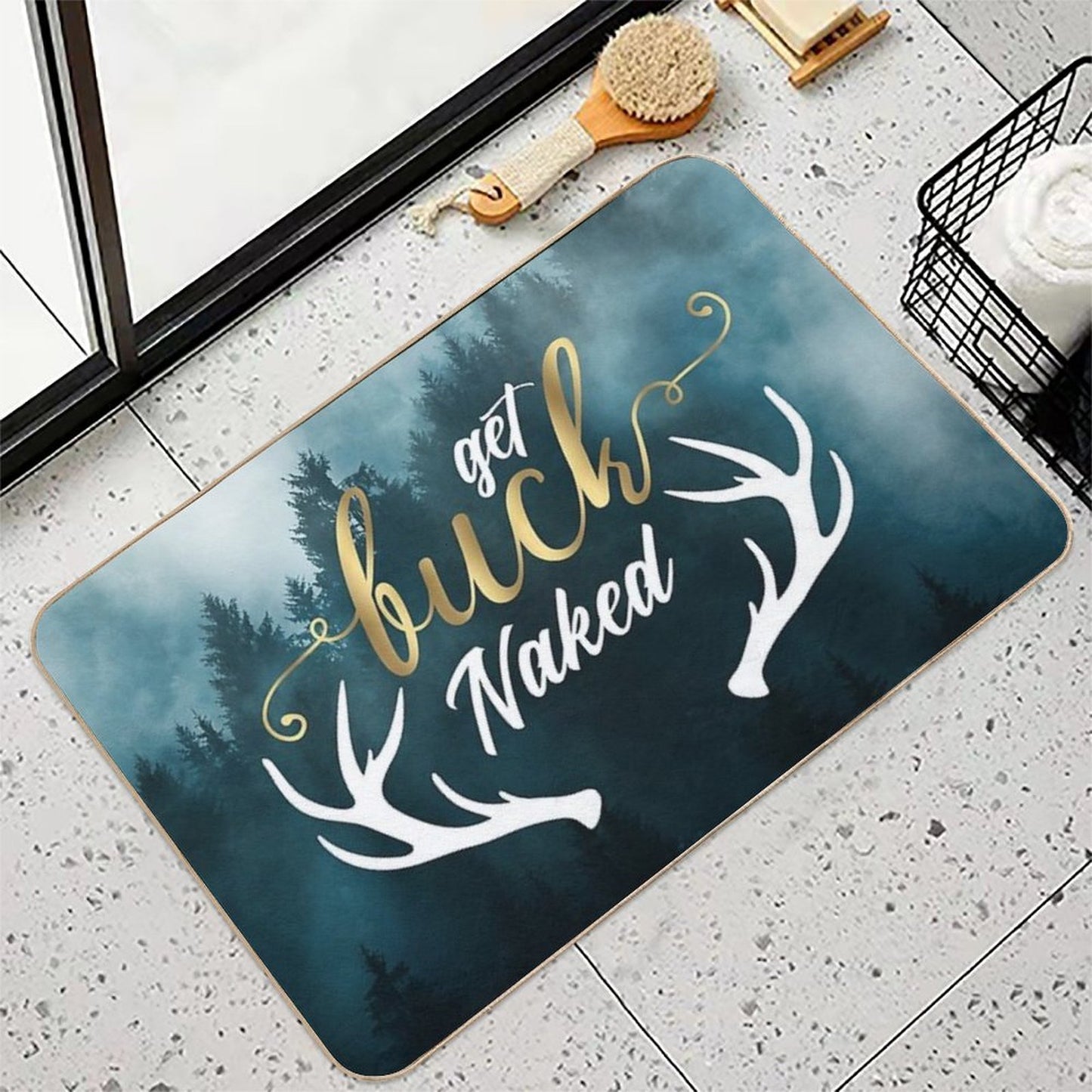 Get Buck Naked  Easy Maintenance Bath Mat
