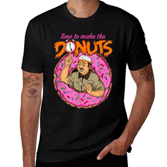 Time To Make The Donuts - Funny Vintage Retro 80's Humor Tee  Tagless Design T-Shirt