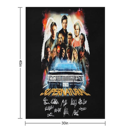 Supernatural Characters Machine-washable Throw Blanket