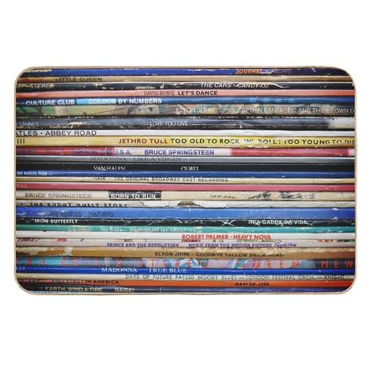 Vintage Retro Record Album Spines  Pet-Safe Bath Mat