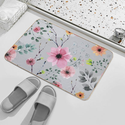 Watercolor Flowers XIV (different Flowers)  Eco-Friendly Bath Mat