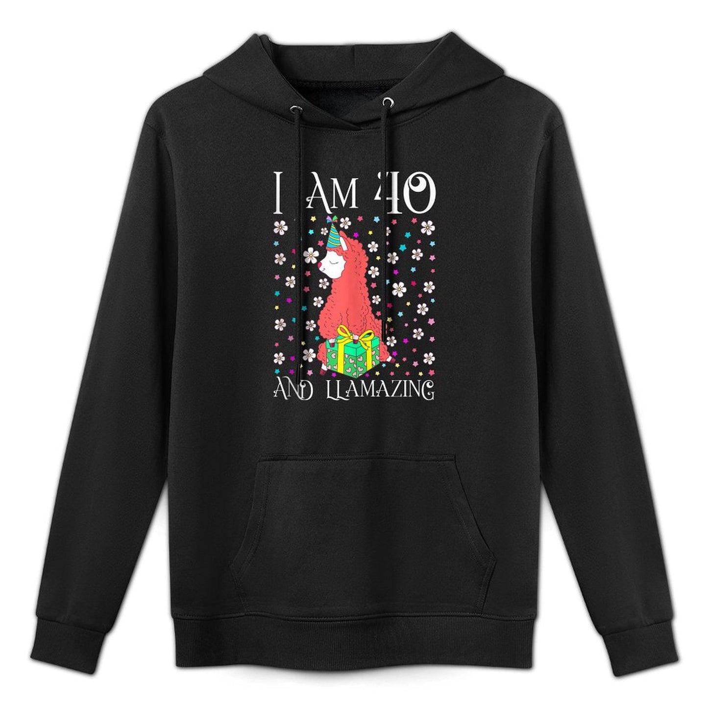 I'm 40 Llamazing Gift Alpaca Girl Llama Happy 40th Birthday All-Day Comfort Hoodie