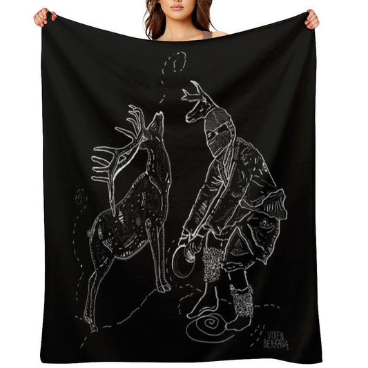 Yaqui Deer Dance Velvety-soft Throw Blanket