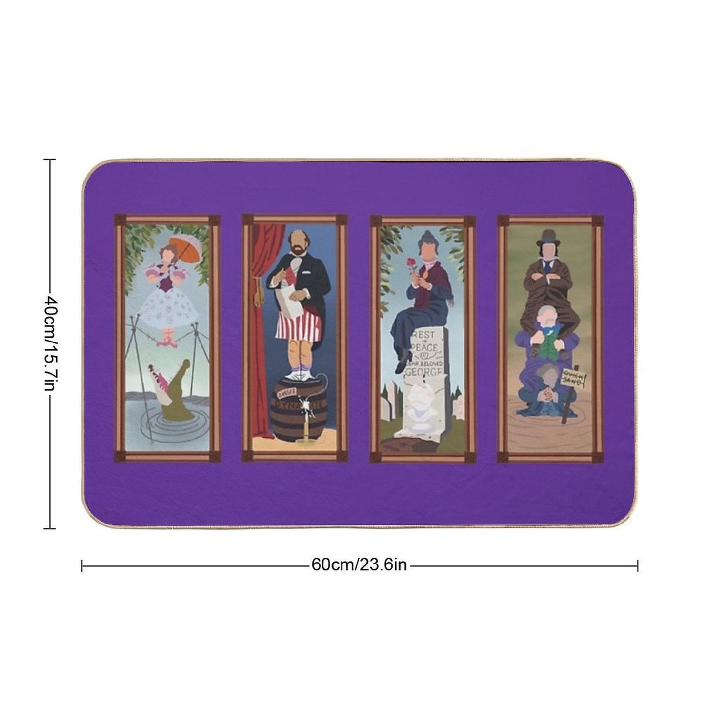 Minimalist Haunted Mansion Stretching Room Portraits  Versatile Bath Mat